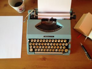 picture of a typewriter and paper